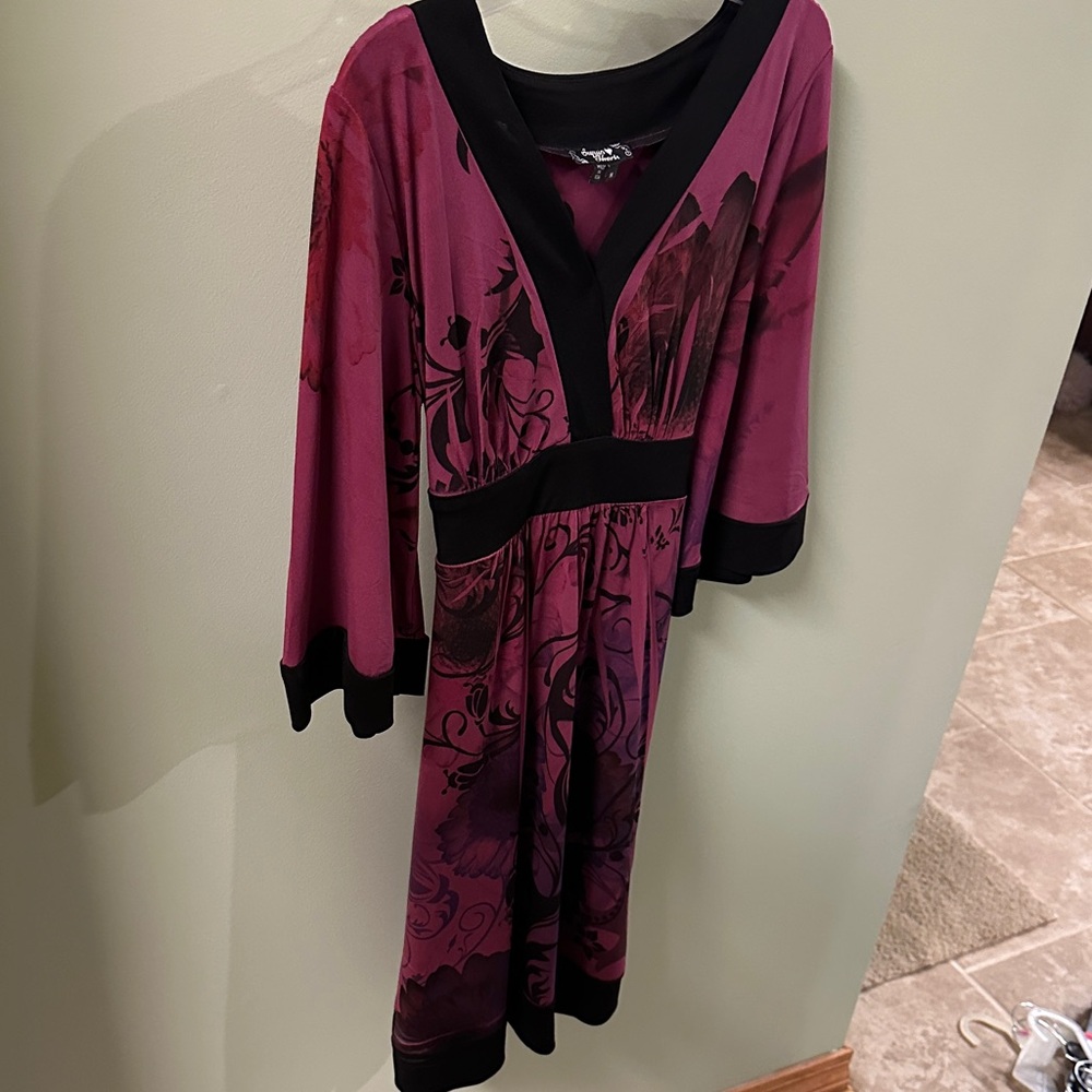 Elegant Purple and Black Dress